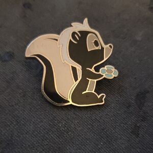 Cute Skunk Enamel Pin - Black and White